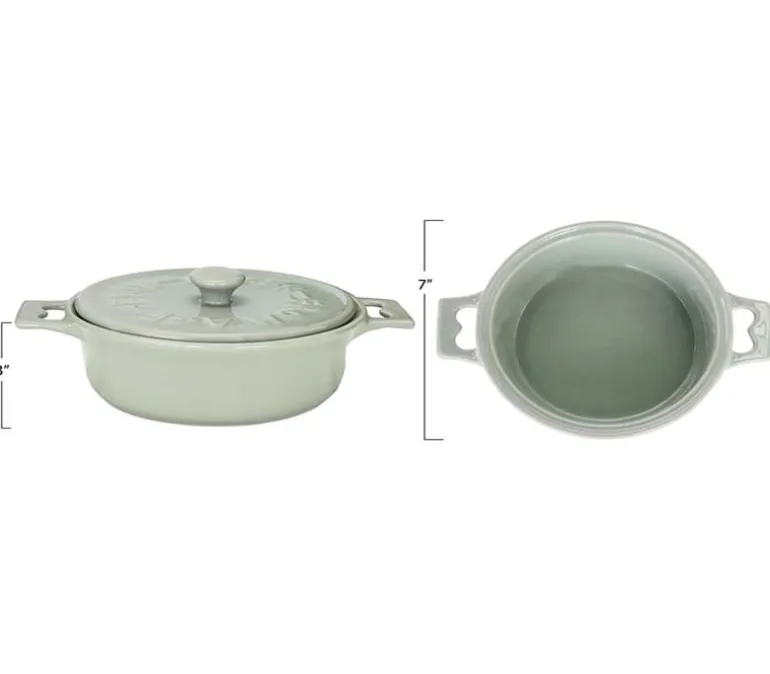 Creative Co-Op Brie Baker with Lids and Spreader – 1 Baker