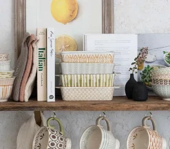 Creative Co-op Crochet Pot Holder with Leather Loop – 1 Holder