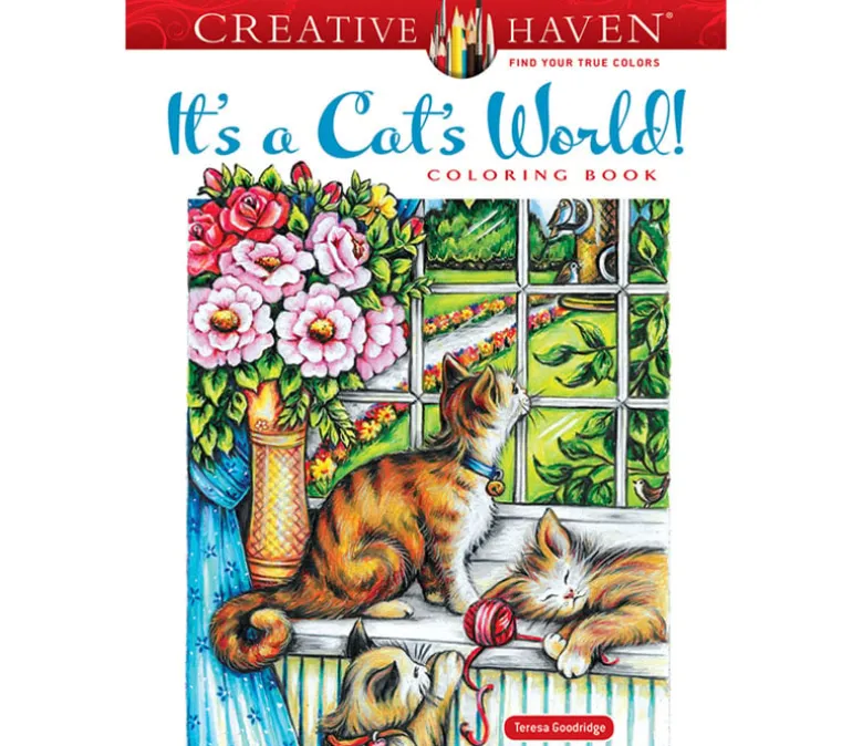 Creative Haven – It’s A Cat’s World! Coloring Book