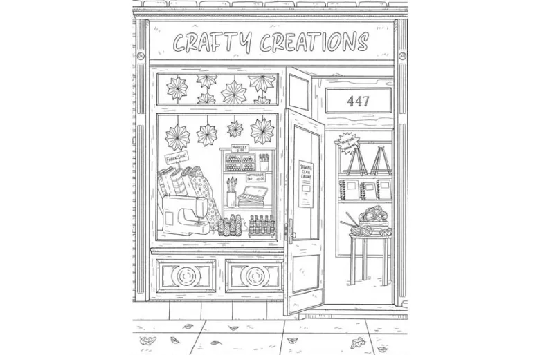 Creative Haven – Storefronts Coloring Book
