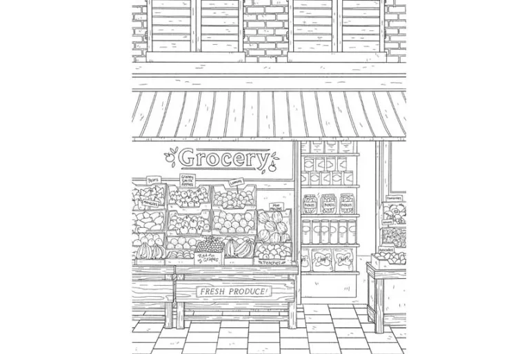 Creative Haven – Storefronts Coloring Book