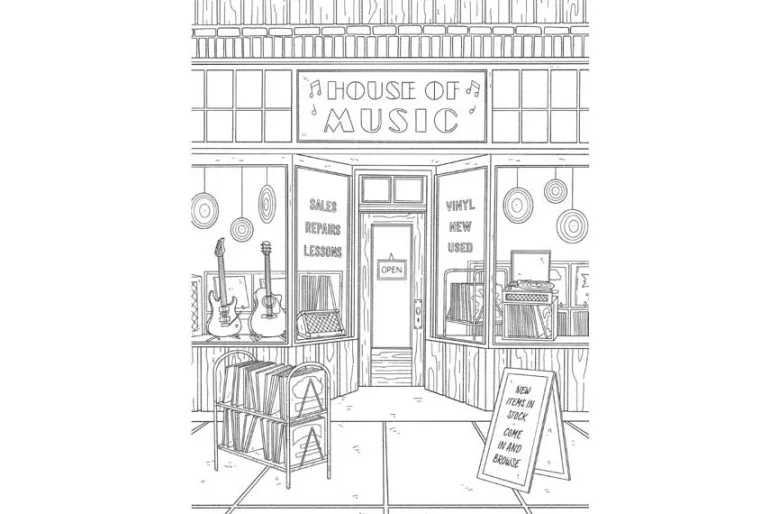 Creative Haven – Storefronts Coloring Book