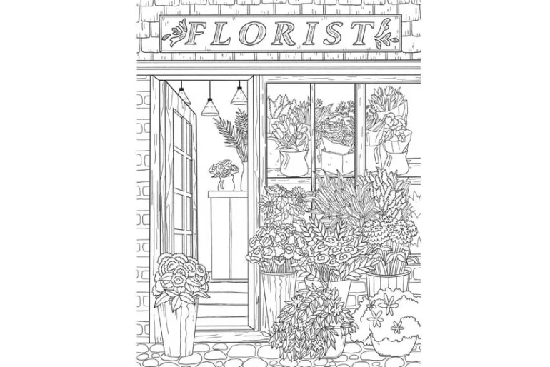 Creative Haven – Storefronts Coloring Book
