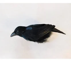 Crow Figurine with Metal Clip – 7.5-inch