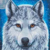Crystal Art Diamond Painting Mounted Kit – Medium – Moonlight Wolf