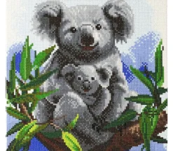 Crystal Art Diamond Painting Mounted Kit – Medium – Cuddly Koalas