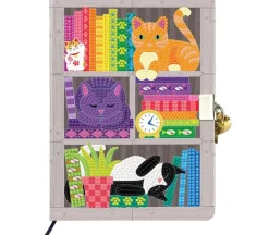 Crystal Art Diamond Painting Secret Diary Kit – Rainbow Cat Library