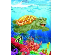 Crystal Art Diamond Painting Notebook Kit – Underwater Turtle