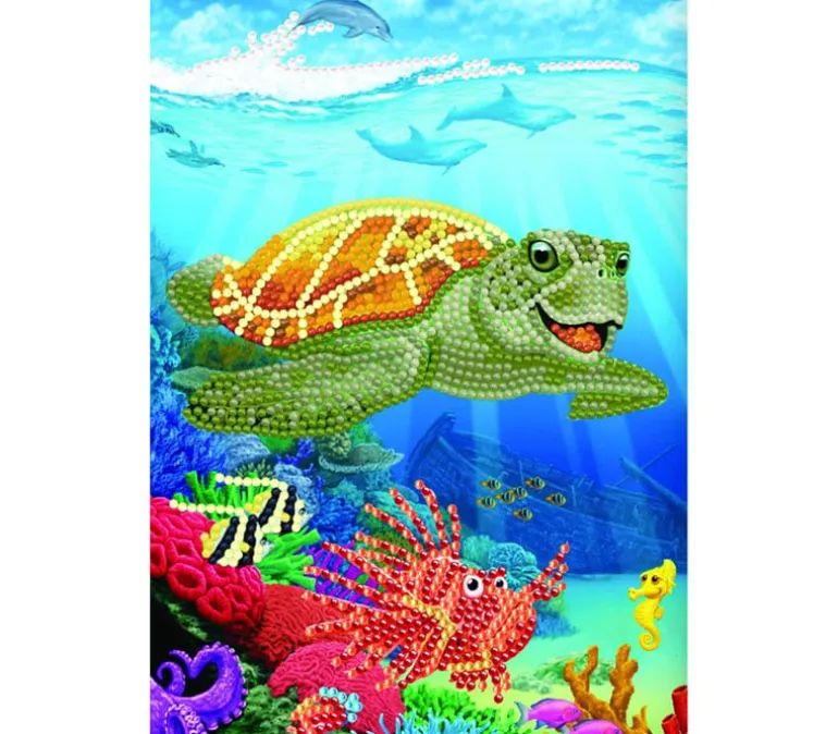 Crystal Art Diamond Painting Notebook Kit – Underwater Turtle