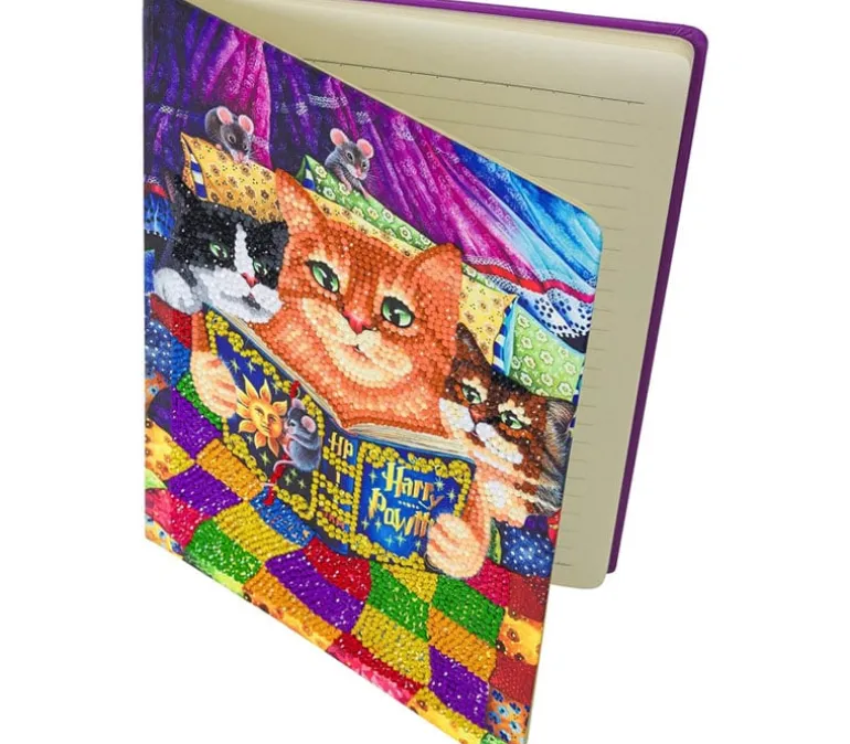 Crystal Art Diamond Painting Notebook Kit – Kitten Bedtime