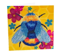Crystal Art Diamond Painting Card Kit – Floral Bumble Bee