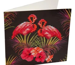 Crystal Art Diamond Painting Card Kit – Flamingos