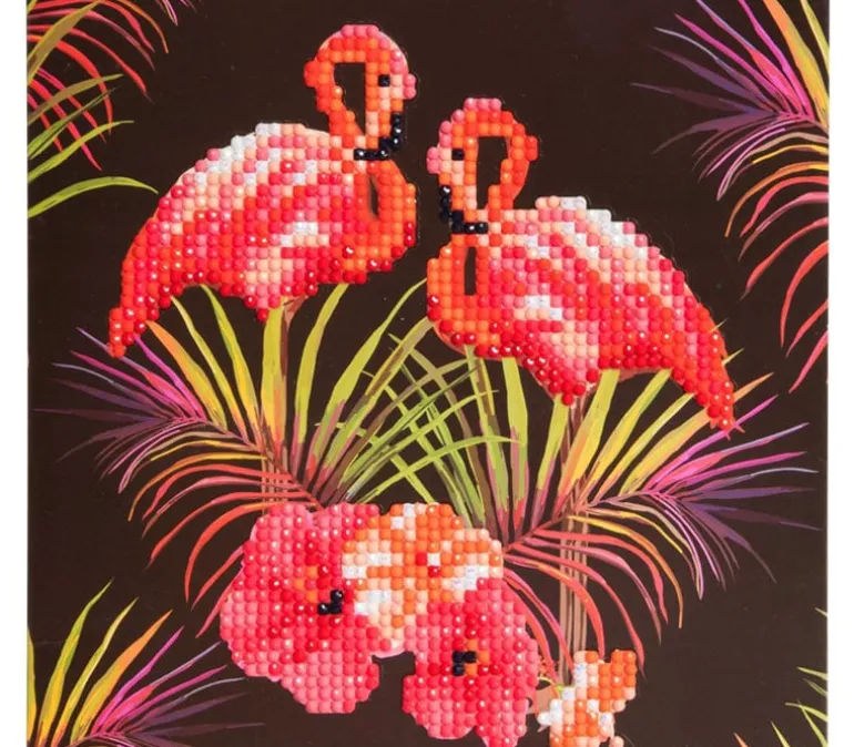 Crystal Art Diamond Painting Card Kit – Flamingos