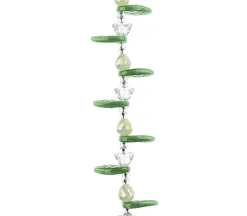 Crystal Lane DIY Flower 7-inch Bead Strand DIY Flower Green/White- Leaf Lotus Pear