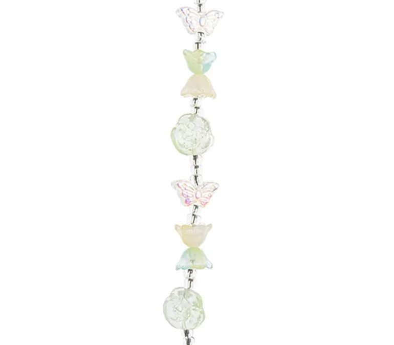 Crystal Lane DIY Flower 7-inch Bead Mix Bead Strands DIY Flower Crystal AB- tulip roses butterfly