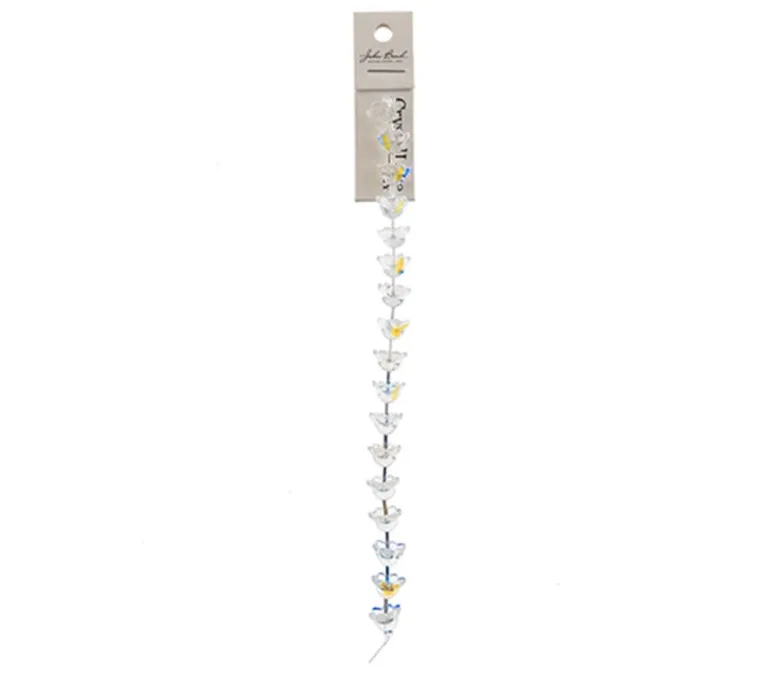 Crystal Lane DIY Flower 7-inch Bead Strand Flower Crystal AB 8x12mm- 17pcs