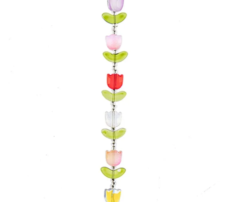 Crystal Lane DIY Flower 7-inch Bead Strand Tulip Mix 14x16mm- 9pcs