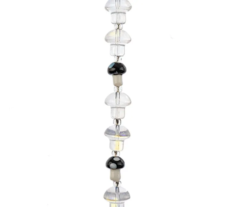 Crystal Lane DIY Flower 7-inch Bead Strand Mushroom Black 10x14mm