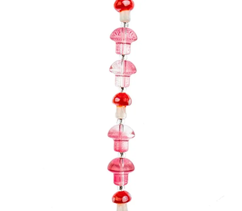 Crystal Lane DIY Flower 7-inch Bead Strand Mushroom Red 10x14mm