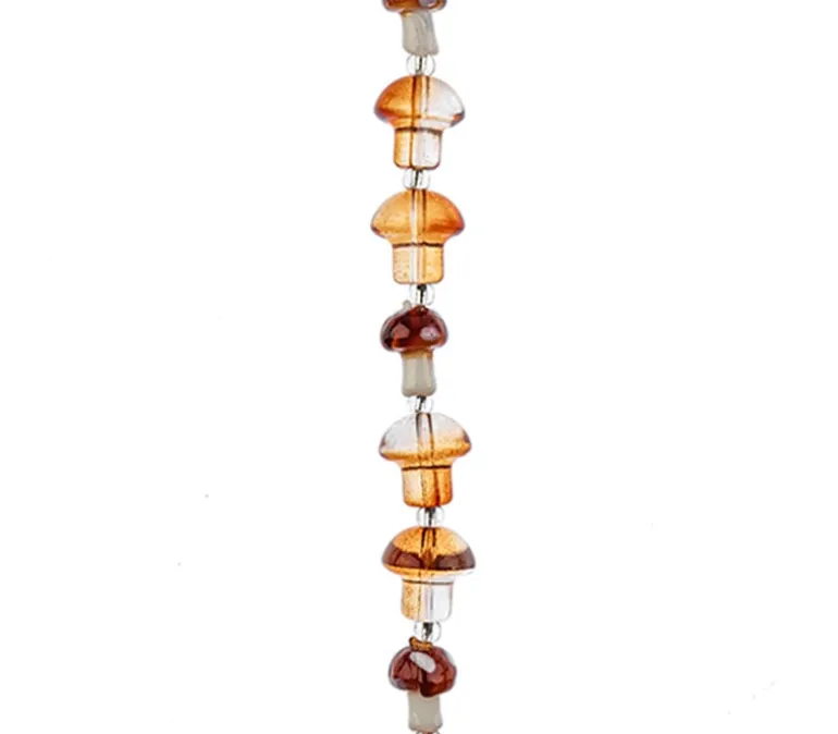Crystal Lane DIY Flower 7-inch Bead Strand Mushroom Brown 10x14mm