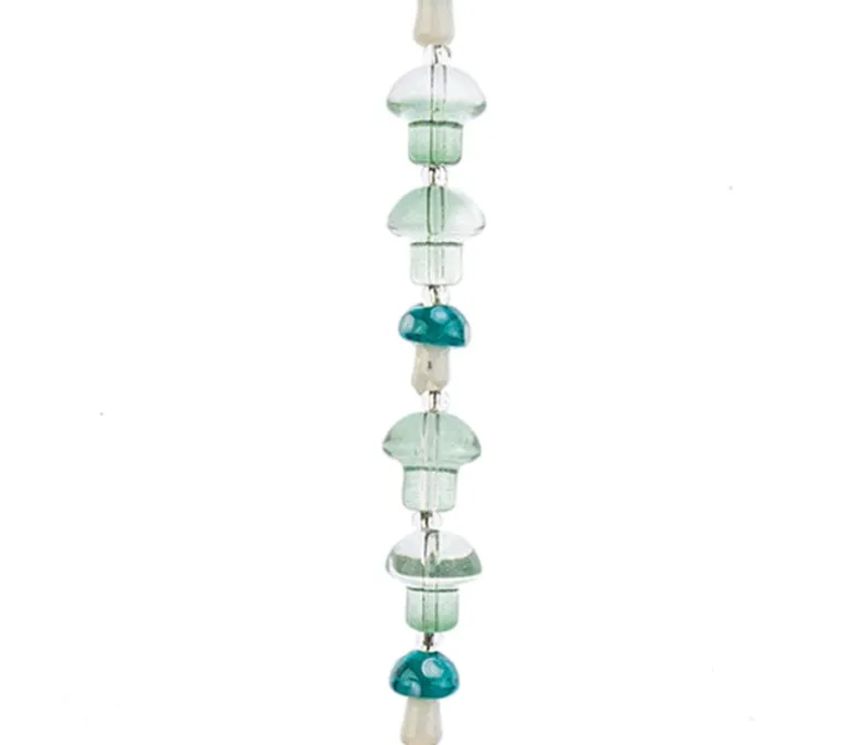 Crystal Lane DIY Flower 7-inch Bead Strand Mushroom Blue 10x14mm