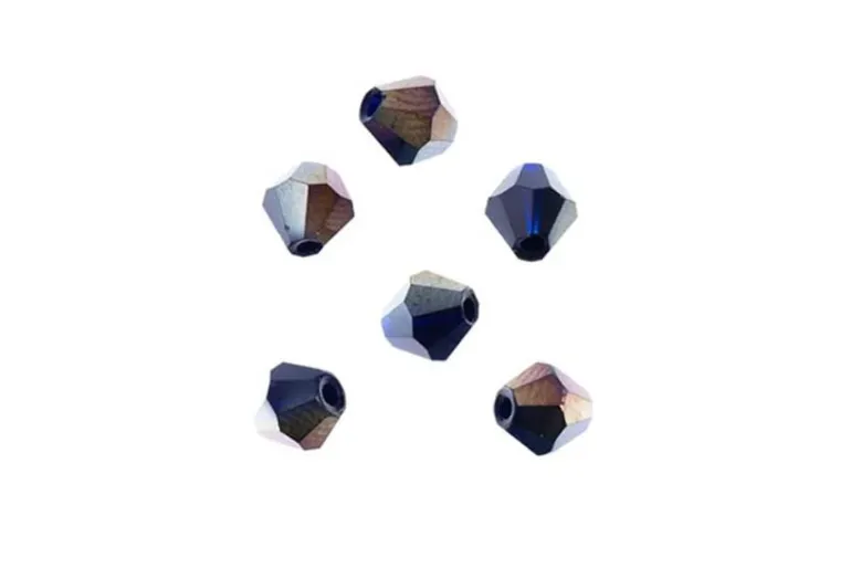 Crystal Lane 7-inch Strands 6mm Bicone Opaque Gunmetal Luster