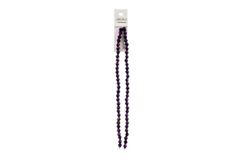 Crystal Lane 7-inch Strands 6mm Bicone Opaque Gunmetal Luster