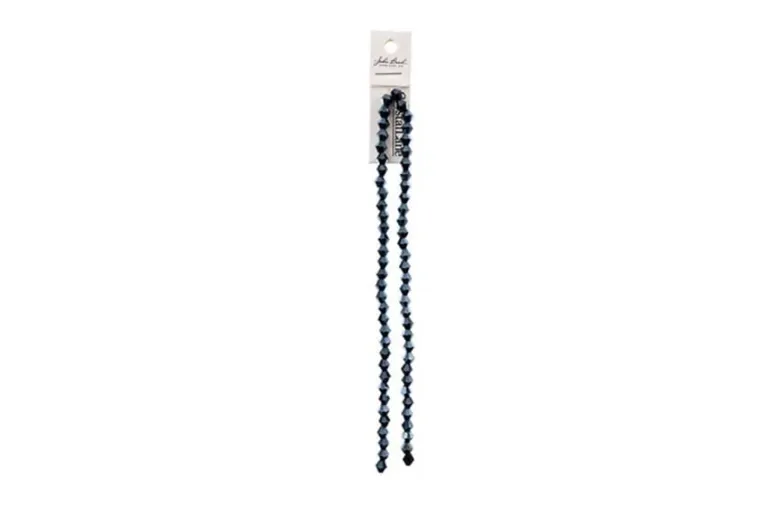 Crystal Lane 7-inch Strands 6mm Bicone Opaque Gunmetal Luster