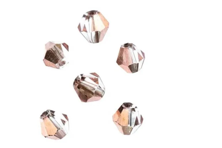 Crystal Lane 7-inch Strands 6mm Bicone Opaque Copper Iris