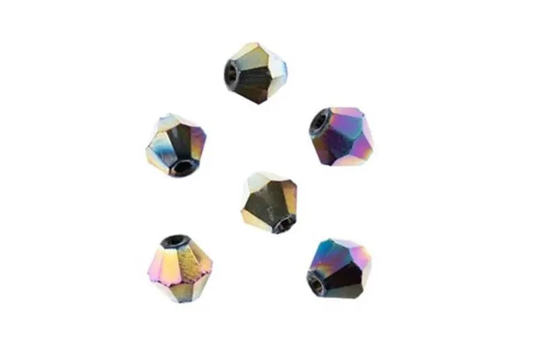 Crystal Lane 7-inch Strands 6mm Bicone Opaque Copper Iris