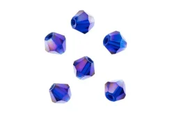 Crystal Lane 7-inch Strands 6mm Bicone Opaque Copper Iris