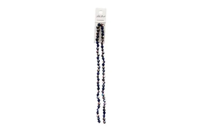 Crystal Lane 7-inch Strands 6mm Bicone Opaque Light Blue with Half Blue Iris