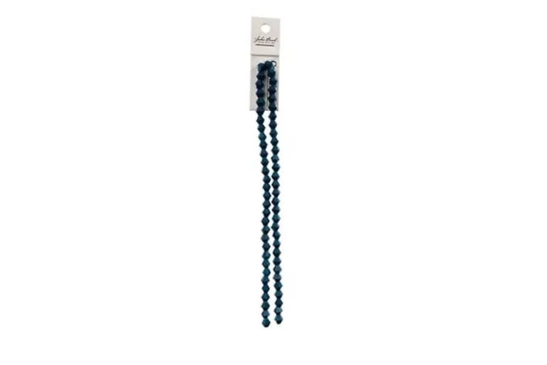 Crystal Lane 7-inch Strands 6mm Bicone Opaque Blue with Half Champagne Luster