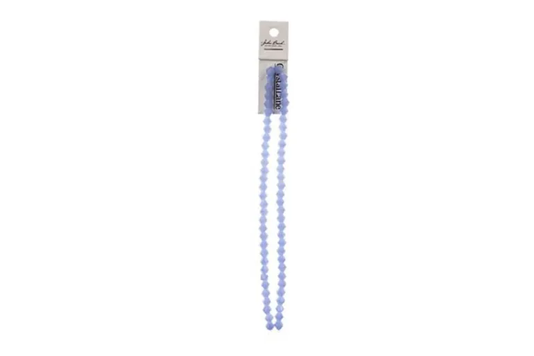 Crystal Lane 7-inch Strands 6mm Bicone Opaque Blue with Half Champagne Luster