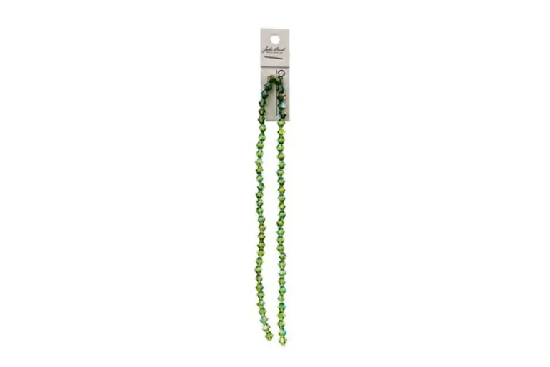 Crystal Lane 7-inch Strands 6mm Bicone Opaque Blue with Half Champagne Luster