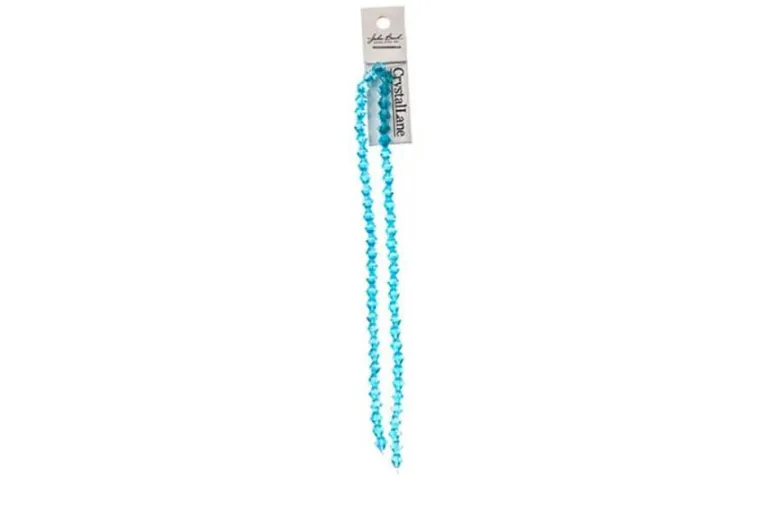 Crystal Lane 7-inch Strands 6mm Bicone Opaque Blue with Half Champagne Luster