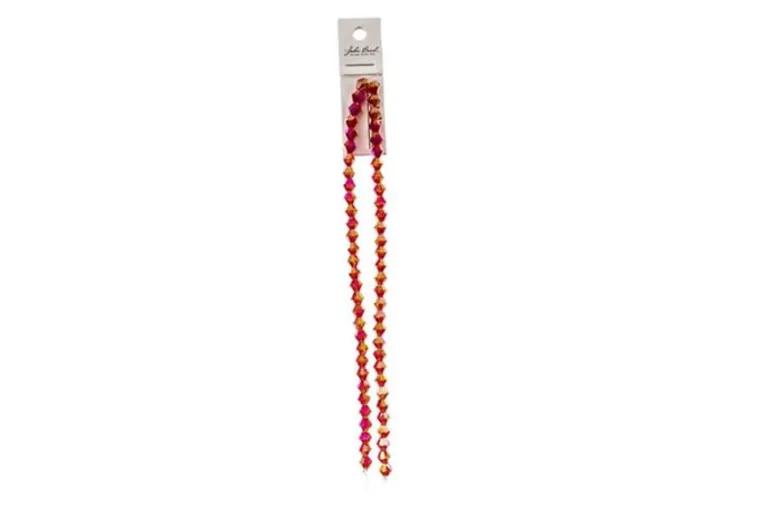 Crystal Lane 7-inch Strands 6mm Bicone Transparent Red AB