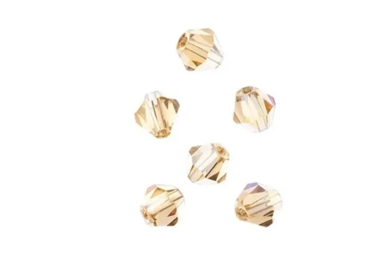 Crystal Lane 7-inch Strands 6mm Bicone Opaque Light Champagne Luster