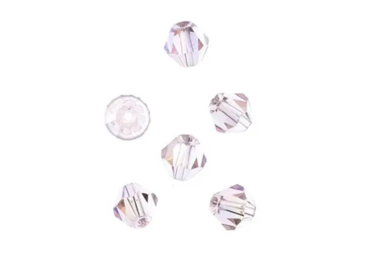 Crystal Lane 7-inch Strands 6mm Bicone Transparent Topaz AB
