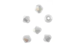 Crystal Lane 7-inch Strands 6mm Bicone Opaque White AB