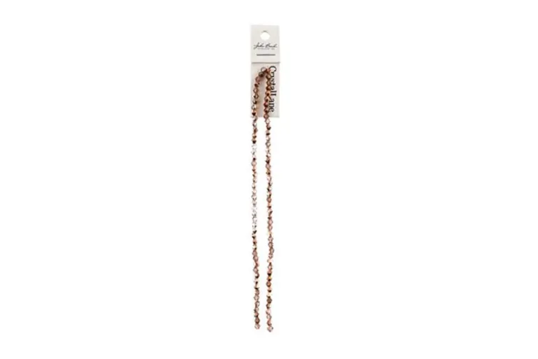 Crystal Lane 7-inch Strands 4mm Bicone Transparent Crystal with Half Copper Iris