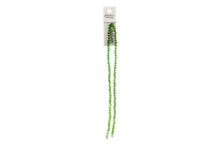 Crystal Lane 7-inch Strands 4mm Bicone Transparent Dark Green AB