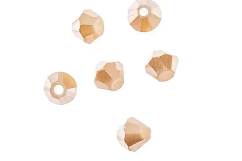 Crystal Lane 7-inch Strands 4mm Bicone Opaque White AB