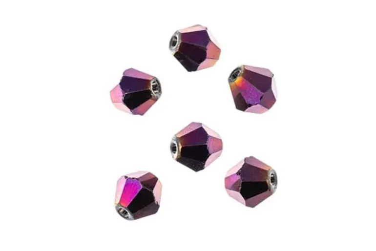 Crystal Lane 7-inch Strands 8mm Opaque Purple Iris