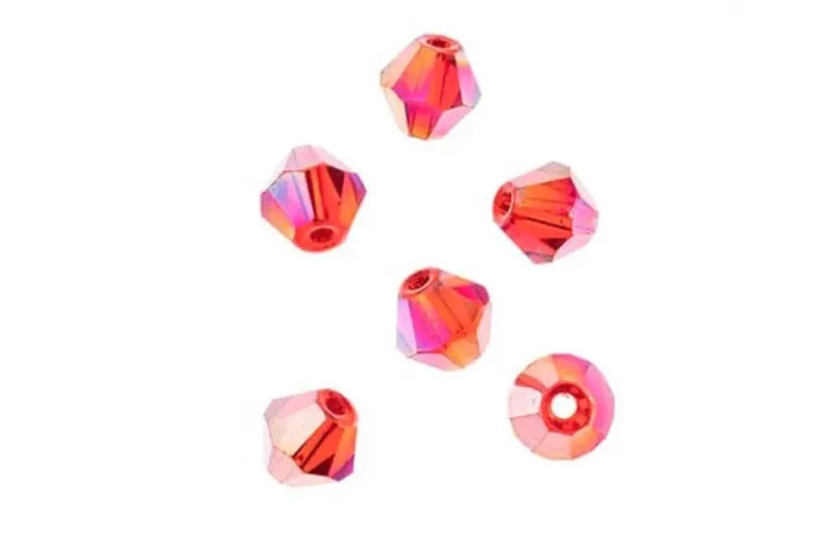 Crystal Lane 7-inch Strands 8mm Transparent Red AB