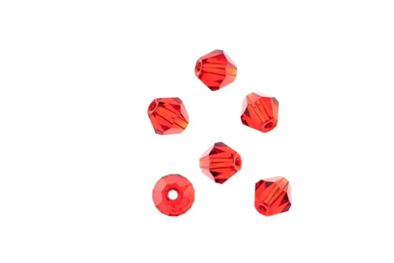 Crystal Lane 7-inch Strands 8mm Transparent Red AB