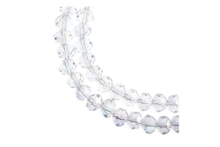 Crystal Lane 7-inch Strands 4x6mm Rondelle Transparent Pink AB