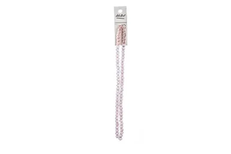 Crystal Lane 7-inch Strands 4x6mm Rondelle Transparent Pink AB