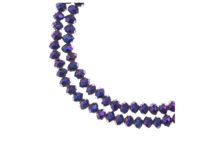 Crystal Lane 7-inch Strands 3x4mm Rondelle Opaque Black