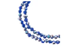 Crystal Lane 7-inch Strands 3x4mm Rondelle Opaque Blue Iris